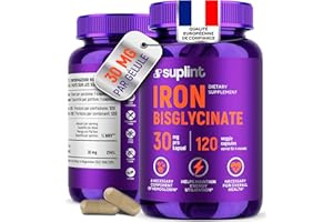 SUPLINT Fer Bisglycinate 30 mg – Haute Absorption & Formule Douce – 120 Gélules Véganes – Développé aux Pays-Bas & Testé en Laboratoire de l’UE – Fer Complément Alimentaire Premium (1 Pack)