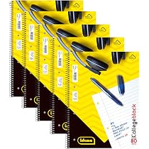 5 Star Collegeblock, Kariert – DIN A4, 80 Blatt, 70 G/qm – Mit Spiralbindung & Mikroperforation