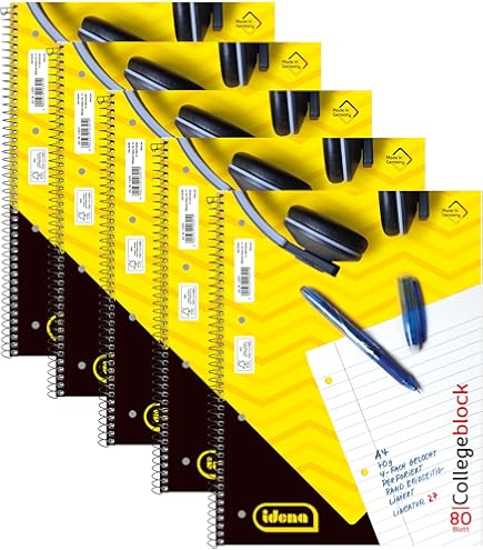 Idena 10147 - Notitieboek DIN A5, 96 vel, 70 g/m², vierkant, harde kaft, rood/zwart, 1 st