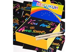 ‎KEIFUKUH Adventskalender Füllung Kleine Geschenke für Mädchen - Geschenkidee für Weihnachten Kratzbilder Papier Wichtelgeschenk Nikolaus Geburtstagsgeschenk für 4 + Jährige Kinder Ostergeschenk Schulanfang