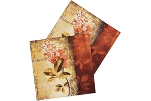 ZELTEN 20 Count Paper Napkins Vintage Floral Pattern,Printting Peony Birds Decorative Decoupage Dinner Tea Party Shower Serviettes, Vintage Floral I