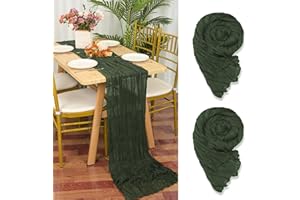 YMHPRIDE 2 Pezzi Runner da Tavola in Garza Cacciatore Verde, 90 x 300cm Verde Foresta Runner da Tavola per Formaggio per Matrimonio Addio al Nubilato Baby Shower Decorazioni Feste di Compleanno