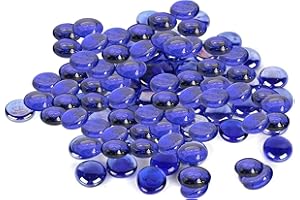 Neez Piedras Decorativas - Luminosas Grava Piedrecitas Para Acuario, Jarrones, Fluorescentes, Interior & Exterior Jardin - Cristales & Colores Piedra (Guijarros azules: 180 piezas)