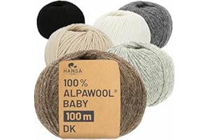 ‎HANSA-FARM HANSA-FARM | 100% Alpaka Wolle im schönen Mix Set - 300g (6 x 50g) - Kuschelig weiche Alpaka Wolle zum Stricken & Häkeln - Oeko-Tex Standard 100 zertifiziert - Alpakawolle Set by Hansa-Farm