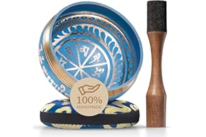 SILENT MIND Tibetan Singing Bowl Set – Authentic Hand-Tuned Sound Bowl for Meditation – Complete Meditation Bowl Kit with Cushion, Mallet, and Guide – Perfect Singing Bowl for Yoga, Relaxation, and Sound Healing