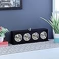 TrenDec 4-Time Zone World Clock | Black Wooden Desk Clock for Home & Office.