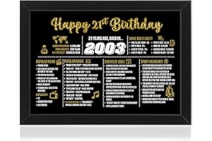 Sass Party & Gifts Framed Happy 18th 21st 30th 40th 50th 60th Birthday Decoration Gift for Women or Men (2003-21st Birthday)