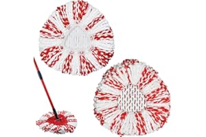 Yuunaie Cabezas de Fregona de Repuesto, Recambios de Mopas para Vileda Turbo 3 in 1 Turbo EasyWring&Clean Spin Mop System Repuesto de Recambio para Fregona Microfibra Lavables y Reutilizables (Rojo)