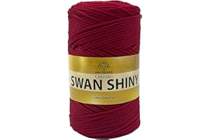 filati italiani Cordino Swan Shiny, Filato Lucido per Borse, 100% Polipropilene 250g (rosso scuro - 22, 250g)