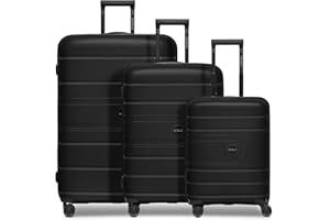 REDOLZ Hartschalen Koffer-Set 3-teilig | alle Koffer 6 cm Dehnfalte | aus hochwertigem, leichtem Polypropylen | 4 Doppelrollen & TSA-Schloss für Damen & Herren (Essentials 11)