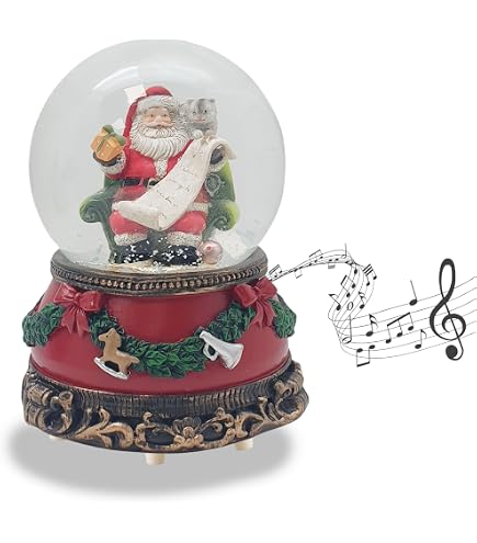 Globo Di Neve Natalizio Con Treno Luminoso - Lanterna Musicale Con 8 Canzoni, Decorazione Per Natale, Dimensioni 35x17x8 Cm