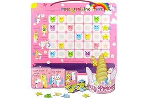 PUTSKA Unicorn Potty Training Chart & 35 Magnetic Stickers Potty Training Stickers Table Potty Training Chart for Toddlers Girls Potty Training Stickers Potty Training for Boys