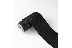 Abyssaly Self Adhesive Wallpaper Border - Peel and Stick Border Removable PVC Waterproof - Black Wallpaper Display for Bathroom, Wall, Mirror Frame, Kitchen Tiles 5cm x 1000cm