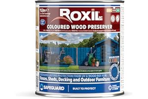 Roxil Lasure Préventive Bois 5L – Bleu Cobalt – Intérieur & Extérieur – Protection Contre Pourriture, Champignons, Larves & Termites