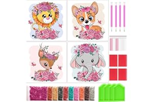 Bellatoi 4 Pack Diamond Painting Animaux Kit Complet, 5D Broderie Diamond Peinture Kits pour Enfants et Adultes,DIY Peinture Diamant Animaux pour Décor Murale À La Maison(30 * 30 cm)