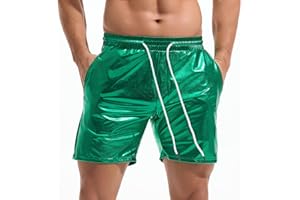 Amy Coulee Metall Shorts Herren Glänzend Nachtclub Disco Party Glänzend Kurze Hose