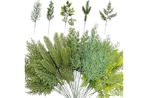 ‎JADEUNM Jadeunm 50 Stück Tannenzweige Künstlich Weihnachten Kiefernzweige Gemischt Künstliche Kiefer Zweige Grün Kiefernnadel Künstliche Pflanzen Tannennadeln für DIY Adventskranz Weihnachten Deko