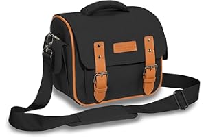 PEDEA Torba na aparat DSLR "Vintage" Torba na aparat lustrzanki z wodoodporną osłoną przeciwdeszczową, paskiem do noszenia i przegródkami na akcesoria, rozmiar XL, czarna