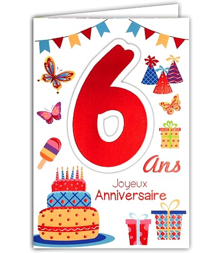 Carte Anniversaire Dinosaure Garçon 5 Ans - Joyeux 5e Anniversaire - Avec Autocollants - Pour Fils, Frère, Enfant - 7