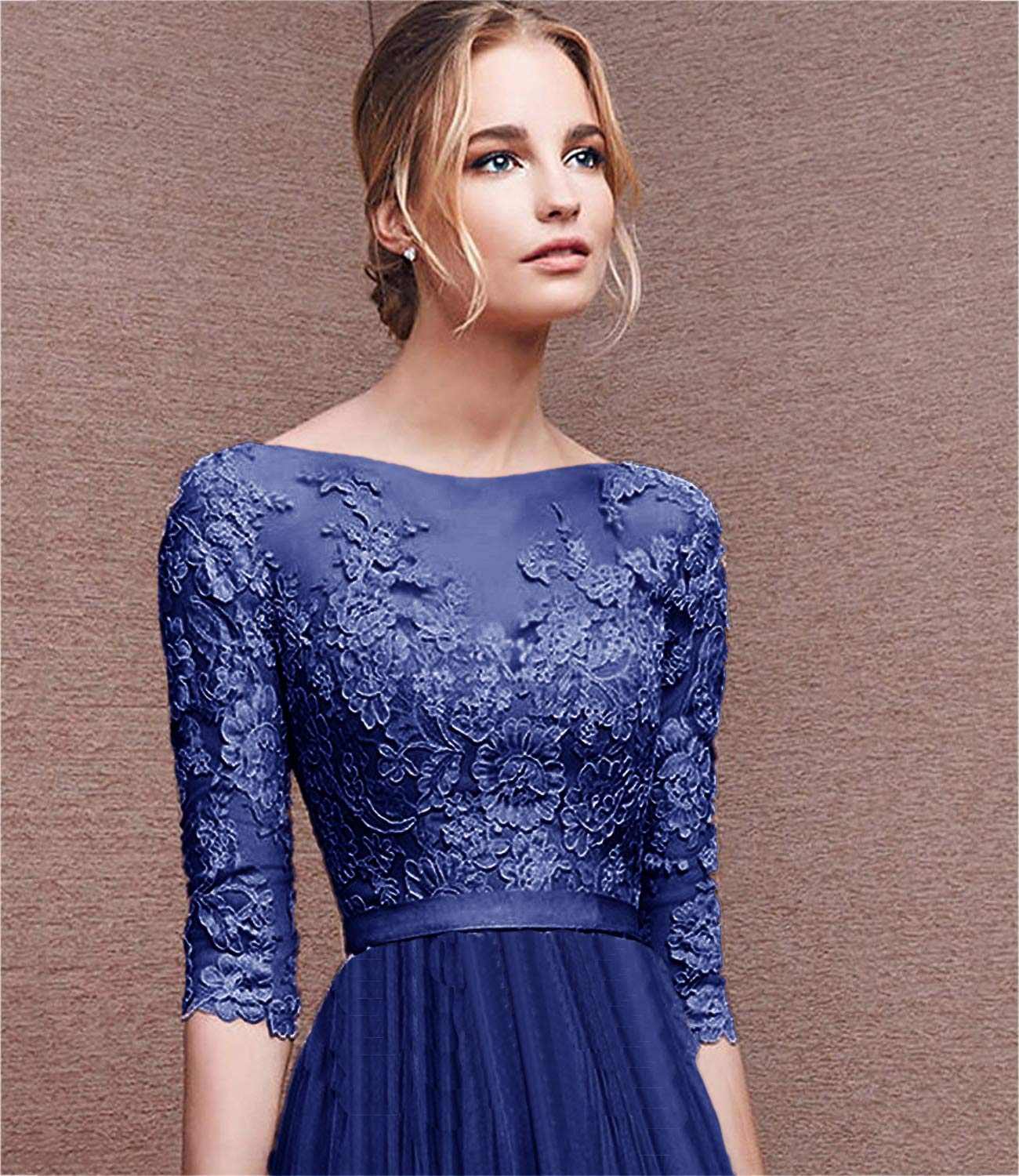 vestito lungo blu cerimonia