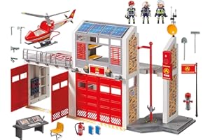 Playmobil 9462 Caserne de Pompiers avec hélicoptère- City Action- Les Pompiers- Les Pompiers Pompier