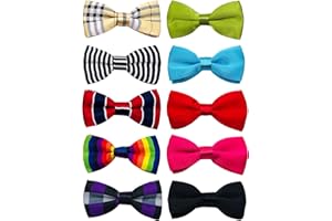 JpGdn 10pcs Small Dogs Collar Attachment Bows Ties for Puppies Cats Birthday Party Adjustable Bowties Sliding Bows Neckties Grooming Accessories Costumes Wedding