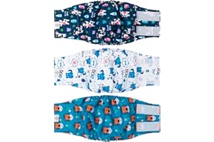 CuteBone Pannolini per Cani Maschi Fasce per Pancia, Confezione da 3 per Cani Maschi Avvolge, Pantaloni Lavabili per Cani DM14M-IT