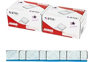 ‎STIX Stix 100 x Adhesive Weights for Alloy Wheels - 60 g Strips with 5 g/10 g Segments - Flat Balance Weights 6 kg for Aluminium Rims Car SUV Transporter