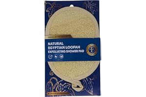 Jordan Benedict Naturalna luffa do ciała, dwustronna myjka prysznicowa do ciała z egipską luffą złuszczającą i bawełną oczyszczającą, 17 x 12,5 cm, luffa prysznicowa