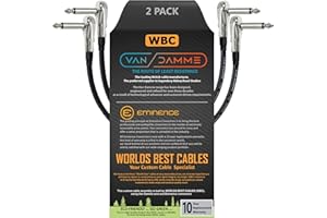 WORLDS BEST CABLES 2 unidades – Van Damme Pro grado Classic XKE – 50 cm – flexible blindado pedal de efectos para guitarra o bajo instrumento, Cable de conexión – en ángulo recto panqueque tipo conectores (6,35 mm) TS