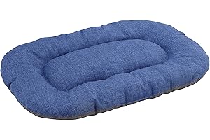 Baroni Home Coussin Rembourré pour Chien et Chat, Made in Italy, Panier Animaux Doux Double-Face, Lit pour Animal Confortable et Facile à Nettoyer, Gris et Bleu, 47x70x8 cm (M)