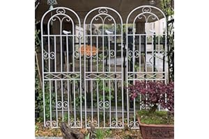 DHGVCED Garten Rankgitter, 180/200/220 cm Hoch, Dekoration, Gewölbter Zaun, Spalier Für Kletterpflanzen, Für Terrasse, Rasen, Hof, Hinterhof, Wandhalterungen(Color:White,Size:220cm/86.6in)