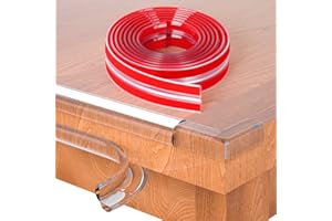 HOMREALM Silicone Edge Protector Strip, 16.4ft Baby Proofing Corner Protectors for Kids Pre-Tape Adhesive Baby Safety Edge Corner Guards（With four corners）