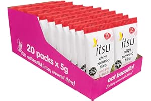 itsu Sweet Soy & Sea Salt Flavour Seaweed Thins 5g | Crispy Seaweed Thins | Vegan | Low Calorie | Healthy Snack | Pack of 20