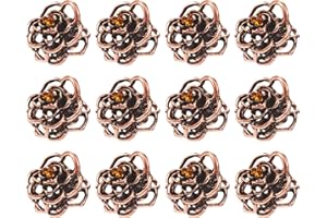 mciskin Pinzas para el cabello con rosas vintage, pinzas para el cabello de metal, agarre antideslizante para el cabello para niñas y damas(Paquete de 12)