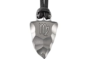 Element of Gods Titan Faustkeil Sternzeichen Jungfrau Virgo Anhänger mit Lederband in schwarz