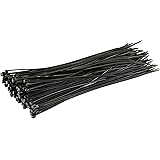 Gocableties 100 Pack of Black Cable Ties, 200mm x 2.5mm, 8" Premium Tie Wraps, Nylon Zip Ties