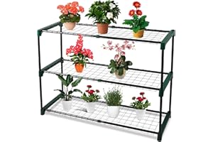 MY GARDEN OUTDOOR LIVING My Garden Greenhouse Shelving & Staging Heavy Duty 3 Tier Steel Frame Outdoor Greenhouse Shelves, Plant Stand, Free Standing Racking Ideal for Vegetables Flowers Herbs & Seedlings