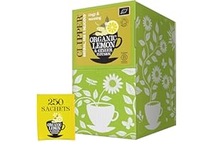 CLIPPER NATURAL, FAIR & DELICIOUS CLIPPER - Infusion Bio - Citron Gingembre- Maxi format - Format professionnel - Restauration - 250 Sachets d'Infusion - 1 Paquet - 625g