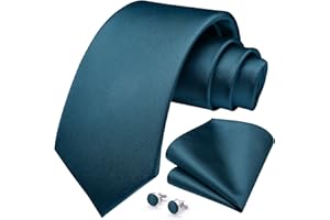 HISDERN Cravatta Uomo Elegante Cravatta Fazzoletto Gemelli Formale Regali per Feste di Nozze