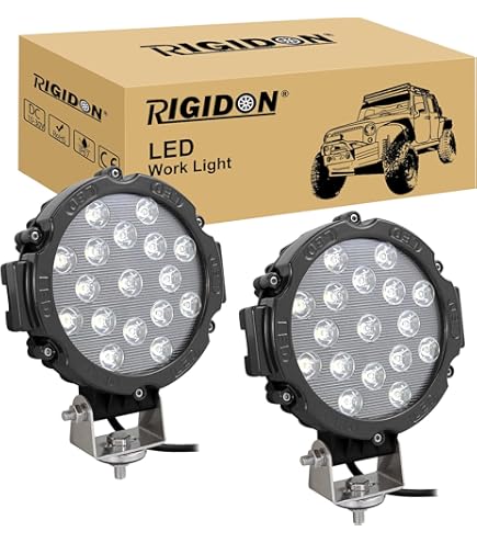 RIGIDON 2 stuks ronde led-werklamp, zwart 9 inch 225W 12V 24V led-werklamp, led-spot werklampen voor offroad-voertuigen auto's vrachtwagens SUV ATV 4x4-boten