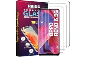 RKINC 3 sztuki, szkło pancerne, szkło ochronne do Oppo Reno 6 5G, pancerna folia ochronna HD, 0,33 mm, odporna na zarysowania, nie odpryskuje, bez pęcherzyków powietrza, 3 sztuki