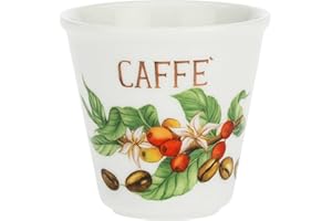 La Porcellana Bianca - Set di Bicchierini da caffè da 6 Pezzi - Arredo Casa, Cucina - Linea Liquorelli - Porcellana - 75 CC; Ø 5,7; h5,5 cm