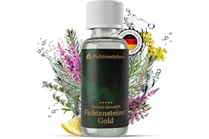 ‎FICHTENSTEINER Fichtensteiner Saunaaufguss Gold, edle Nadelholzdüfte, wohltuende Kräuter und ein Hauch Zitrusduft, 100ml, Luxus Sauna Aufgussmittel, sehr ergiebig, für bis zu 100 Aufgüsse, Sauna Zubehör