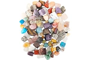 ORIENTREA 500 Grammi di Naturale Media Cristallo Pietre, Miste Cristallo Pietra schiacciato, Cristallo burattato Pietre- Cristallo Curativo, Pietre levigate per Cristalloterapia e Reiki, Artigianato