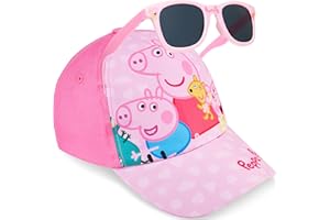 Paw Patrol | Peppa Pig Gorra Niña Ajustable con Gafas de Sol Protección UV400, Conjunto Niña Verano, Viajes Accesorios