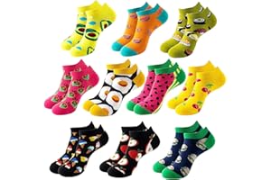 YELYAN 10 Paar Damen Socken,Mädchen Bunte Baumwolle Komfortabel Netter Cartoon Bestickte Lustig kurz Frauen Socken