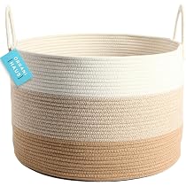 OrganiHaus - Lot De 4 Bacs Rangement Cubiques 30x30 Cm, Beige/Blanc
