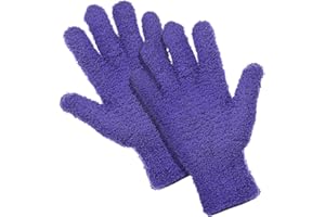 PATELAI 1 Pair Microfiber Auto Dusting Cleaning Mittens Gloves Reusable Dusting Mittens for House Cleaning, Trucks and Cars, Nice for Cleaning Mirrors Lamps Window (Violet)