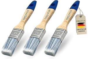 ‎ORGAFLIX ORGAFLIX Lackpinsel 30mm Premium - 3er Set - für Lack und Farbe - Kein Borstenverlust - Lackierpinsel, Perfekt für Metallschutzlack, Flachpinsel Holz außen, Borstenpinsel, Malerpinsel
